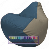 Бескаркасное кресло мешок Груша Г2.3-0302 (синий, светло-серый)